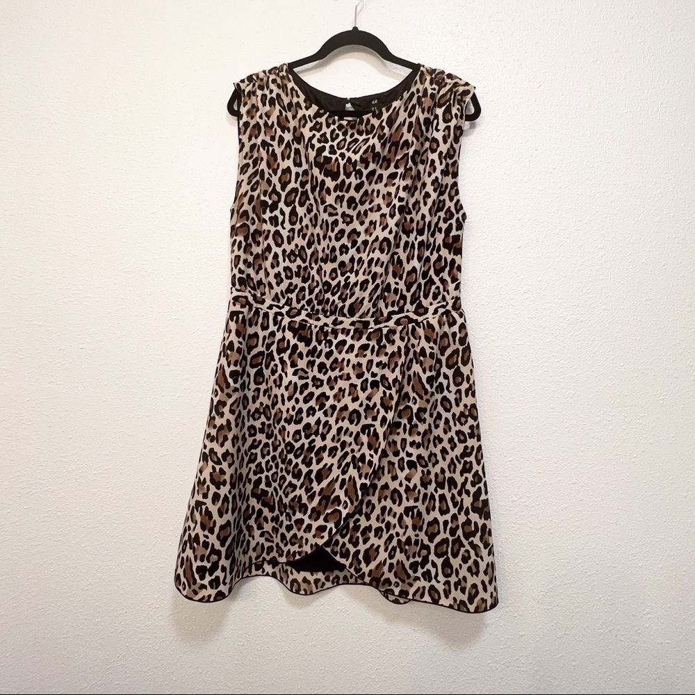 H&M leopard modern wrap dress
